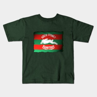 South Sydney Rabbitohs - RIPPLING FLAG Kids T-Shirt